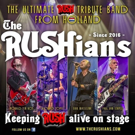 Zaterdag 31 mei 2025 - Rush Tribute door The RUSHIANS - Oefenbunker Landgraaf - Aanvang 20.00 u